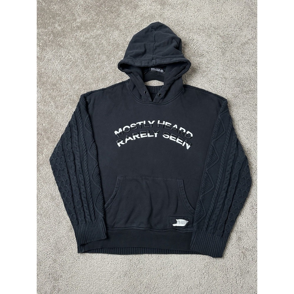 Rare Mens MOSTLY HEARD RARELY SEEN SWEATER X HOODIE HYBRID, Size L